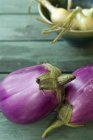 Fresh ripe aubergines — Stock Photo