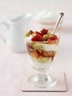 Crispy muesli with yoghurt — Stock Photo