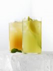 Closeup view of two citrus fruit drinks — Stock Photo