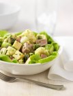 Cauliflower salad with ham — Stock Photo