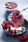 Champagne jelly with berries — Stock Photo