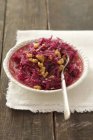 Red cabbage with walnuts — Stock Photo