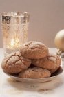 Macaroons on plate for Christmas — Stock Photo