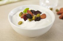 Миска з грецького йогурту — стокове фото