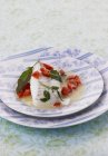 Poached cod with sage — Stock Photo