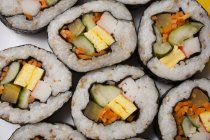Closeup top view of Kimbap Korean Maki rolls — Stock Photo