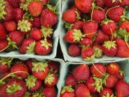 Cestas de fresas frescas - foto de stock