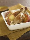 Braised chicken with rice — Stock Photo