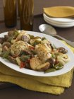 Roasted Chicken Thighs with New Potatoes — Stock Photo