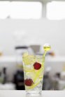 Lemonade with cherries — Stock Photo