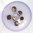 Cake pops with chocolate icing — Stock Photo