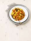 Saffron rice with vegetables — Stock Photo
