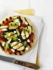 Grilled vegetable pizza — Stock Photo