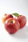Fresh red apples with leaf — Stock Photo
