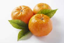 Mandarines fraîches aux feuilles — Photo de stock