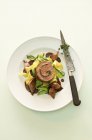 Beef roulade with pappardelle pasta — Stock Photo