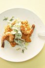 Pepper risotto with scampi — Stock Photo