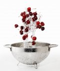 Cherries and splash of water — Stock Photo