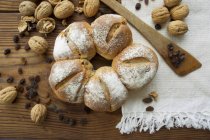 Walnut bread with raisins — Stock Photo