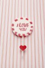 Closeup view of lolly with I love you words — Stock Photo