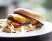 Чизбургер со свежими овощами — стоковое фото