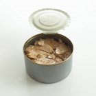 Tuna in opened tin — Stock Photo