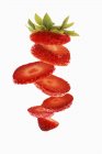 Tranches de fraise rouge — Photo de stock