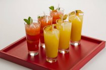 Fruit cocktails in glasses — Stock Photo