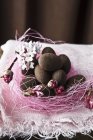 Mandeln mit Schokolade überzogen — Stockfoto