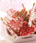 Box of Valentine Cookies — Stock Photo