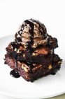Sundae de sorvete de brownie de chocolate — Fotografia de Stock