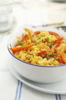 Chilli rice with prawns — Stock Photo