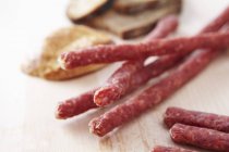Savoury snack sausages — Stock Photo