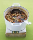 Bean soup with carrots and pasta — Stock Photo