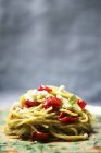 Pasta de espaguetis con ricotta - foto de stock