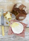 Bread and warm camembert — Stock Photo