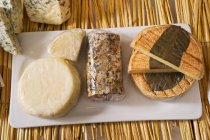 Assorted varieties of cheese — Stock Photo