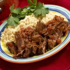 Roasted beef with rice — Stock Photo
