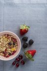 Bowl of muesli with berries — Stock Photo