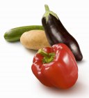Red pepper with aubergine and potato — Stock Photo