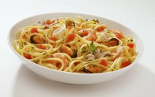 Pasta de espaguetis vongole - foto de stock