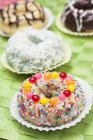 Frosted Doughnut with Candies — Stock Photo