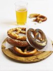 Various lye bread pretzels — Stock Photo