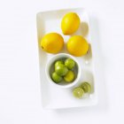 Limes clés et citrons Meyer — Photo de stock