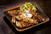 Spicy chicken kebabs — Stock Photo