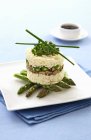 Rice with green asparagus — Stock Photo