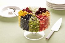 Closeup view of fruit trifle with amaretto — Stock Photo