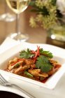 Chicken curry with green beans — Stock Photo