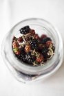 Fresh blackberries in jar — Stock Photo