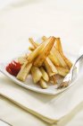 Yucca Fries with Ketchup — Stock Photo